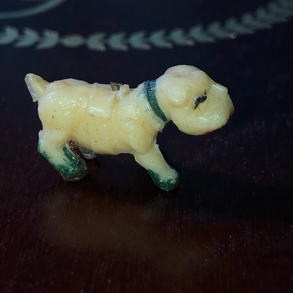 Vintage Mini Miniature Plastic Bulldog